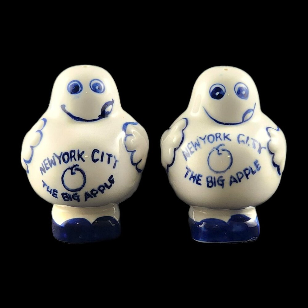 Vintage Salt and Pepper Shakers New York City Souvenir Vtg Ceramic Figurine Set